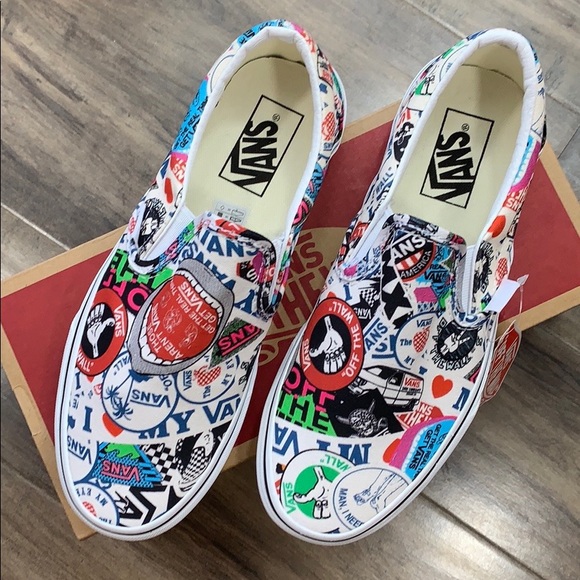 Vans WMNS Classic Slip-On Vans Mash Up Sticker Sneakers - Picture 15 of 16
